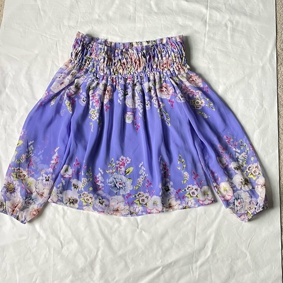 White House Black Market off the shoulder floral Top 47481 - Picture 7 of 14